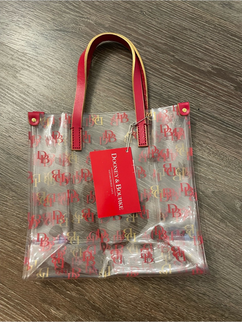 NWT Dooney & Bourke Signature Monogram Lunch Tote Bag Clear Vinyl
